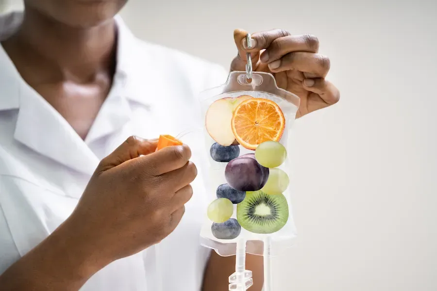 IV vitamin drip being prepared
