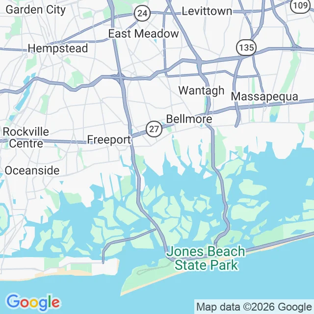 Map of Merrick, NY